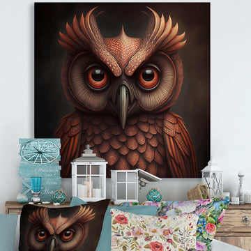 Wise Owl In Earth Tones II